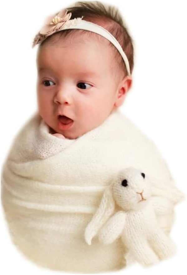 Vemonllas Newborn Photography Props Boys Girls Wrap,Baby Photo Props Soft Knit Blanket Basket Filler Cloth