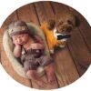 Vemonllas Newborn Photography Props Outfit Girl Boy Baby Photo Props Handmade Knit Hat Bonnet & Suspender Pants Costumes
