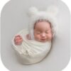 Vemonllas Newborn Photography Props Outfits Girl Boy Teddy Bear Hat with Wrap Stretch Blanket Baby Photo Props