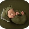 Vemonllas Newborn Baby Boy Girl Photography Props Bow Wrap, Posing Aid, Hat and Blanket Set of 4 Pcs