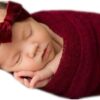 Vemonllas Newborn Photography Props Wrap Stretch Long Ripple Blanket Yarn Baby Photo Props Boy Girl Cloth Fabric Layer