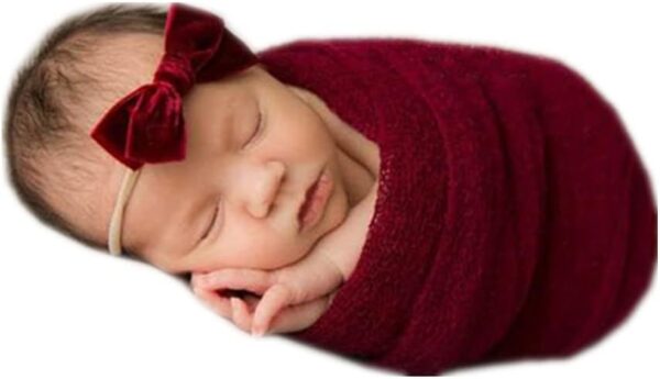 Vemonllas Newborn Photography Props Wrap Stretch Long Ripple Blanket Yarn Baby Photo Props Boy Girl Cloth Fabric Layer