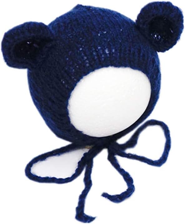 41gt12SpUbL._AC_SL1001 Vemonllas Newborn Photography Props Boys Girls Outfits Mohair Bear Hat Bonnets & with Romper Suspender Pants Baby Photo Prop
