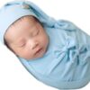 Vemonllas Newborn Photography Props Outfit Boy Girls Hat,Bow Wrap,Posing Aid Moon,Flower Headdress Baby Photo Props Pack of 5