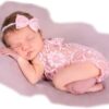 Newborn Baby Photography Props Outfits Girls Princess Lace Bow Headband Deep-V Rompers Bodysuits Baby Photo Props