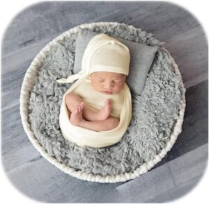 Vemonllas Newborn Baby Photography Props Outfits Hat Long Ripple Wrap Set for Boys Girls Photoshoot Photos Picture