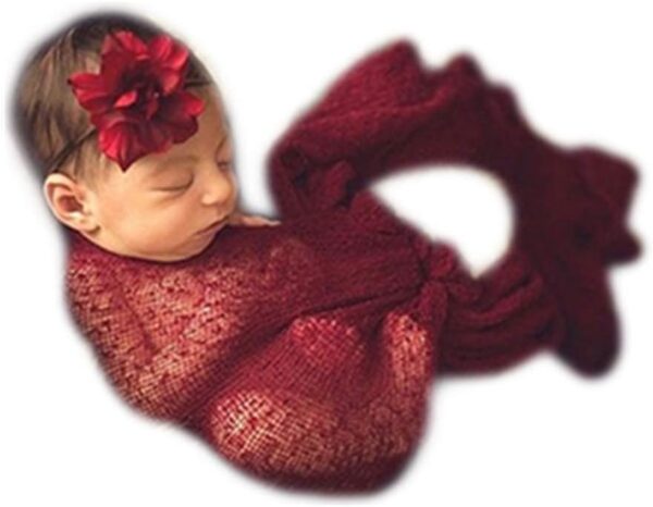 Vemonllas Newborn Photography Props Wrap Stretch Long Ripple Blanket Yarn Baby Photo Props Boy Girl Cloth Fabric Layer