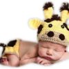Vemonllas Newborn Photography Props Outfits Girls Boys Crochet Knitted Cattle Cow Hat Bonnet & Shorts Baby Photo Props Set