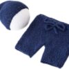 Vemonllas Newborn Photography Props Outfits Girl Boy Baby Photoshoot Props Mohair Sleepy Hat Pant Baby Photo Prop Outfit Sets