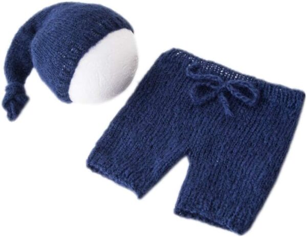 516TuxtuZML._AC_SL1001 Vemonllas Newborn Photography Props Outfits Girl Boy Baby Photoshoot Props Mohair Sleepy Hat Pant Baby Photo Prop Outfit Sets