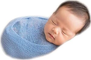 Vemonllas Newborn Photography Props Wrap Stretch Long Ripple Blanket Yarn Baby Photo Props Boy Girl Cloth Fabric Layer