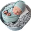 Vemonllas Newborn Baby Photography Props Outfits Hat Long Ripple Wrap Set for Boys Girls Photoshoot Photos Picture