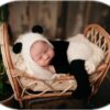 Vemonllas Newborn Photography Props Boys Girls Outfits Mohair Bear Hat Bonnet & Footed Romper Bodysuit Photoshoot Costume Set