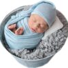 Vemonllas Newborn Baby Photography Props Outfits Hat Long Ripple Wrap Set for Boys Girls Photoshoot Photos Picture