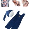 Vemonllas Fashion Cute Newborn Boy Girls Baby Costume Outfits Photography Props Hat Pants