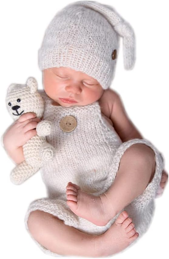 51K660VYhRL._AC_SL1001_2ddfc010-6ce7-4189-8997-8738d5f84a3d Vemonllas Fashion Cute Newborn Boy Girls Baby Costume Outfits Photography Props Hat Pants
