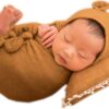 Vemonllas Newborn Baby Boy Girl Photography Props Bow Wrap, Posing Aid, Hat and Blanket Set of 4 Pcs