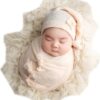 Vemonllas Newborn Photography Props Outfit Boy Girls Hat,Bow Wrap,Posing Aid Moon,Flower Headdress Baby Photo Props Pack of 5