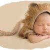 Vemonllas Newborn Photography Props Outfits Boys Girls Crochet Knitted Lion Bonnets Hat & Tail Baby Photo Props Set