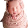 Vemonllas Newborn Photography Props Outfit Retro Bear Bonnet Hat with Wrap Blanket Baby Photo Prop Boys Girls Posing Set