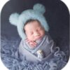 Vemonllas Newborn Photography Props Outfits Girl Boy Teddy Bear Hat with Wrap Stretch Blanket Baby Photo Props