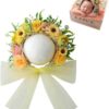 Vemonllas Newborn Photography Props Boys Girls Floral Sitter Hat Baby Photo Props Flowers Bonnet