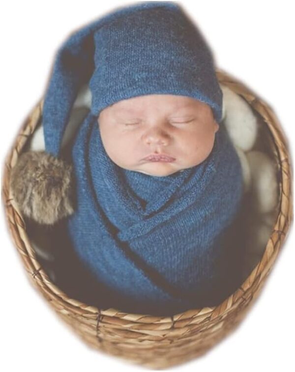 Vemonllas Newborn Photography Props Boys Girls Wrap,Baby Photo Props Soft Knit Blanket Basket Filler Cloth