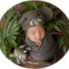 Vemonllas Newborn Photography Wrap Stretch Blanket Baby Photo Props Mohair Elephant Hat Newborn Photoshoot Outfits