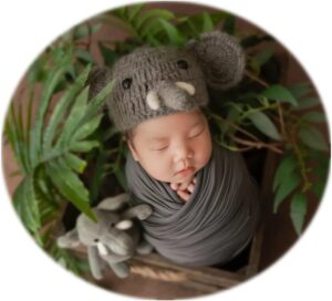 Vemonllas Newborn Photography Wrap Stretch Blanket Baby Photo Props Mohair Elephant Hat Newborn Photoshoot Outfits