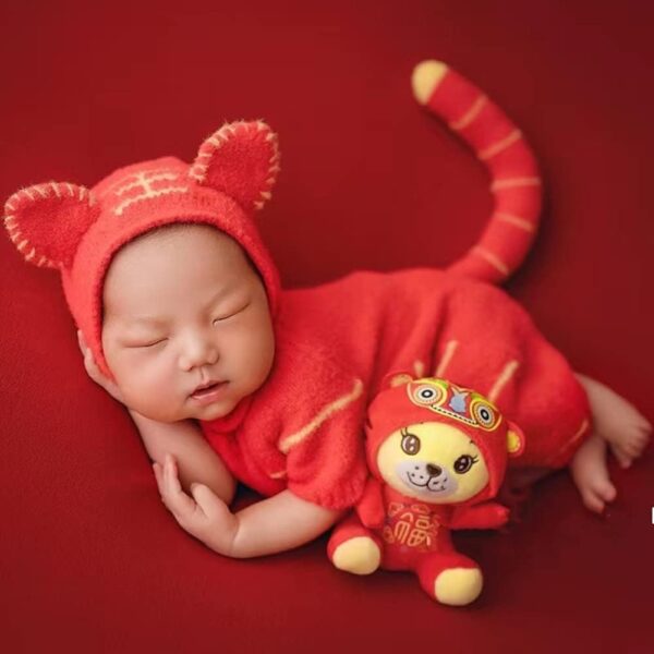 51a3jIl-grL._AC_SL1001 Vemonllas Newborn Photography Props Outfits Girl Tiger Hat Romper Tail Newborn Boy Photoshoot Outfit Baby Photo Prop