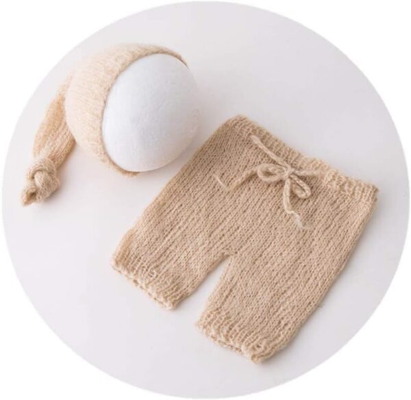 51c43NWG1VL._AC_SL1001 Vemonllas Newborn Photography Props Outfits Girl Boy Baby Photoshoot Props Mohair Sleepy Hat Pant Baby Photo Prop Outfit Sets