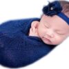 Vemonllas Newborn Photography Props Wrap Stretch Long Ripple Blanket Yarn Baby Photo Props Boy Girl Cloth Fabric Layer