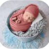 Vemonllas Newborn Baby Photography Props Outfits Hat Long Ripple Wrap Set for Boys Girls Photoshoot Photos Picture