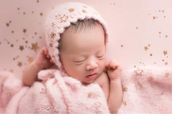 Vemonllas Newborn Baby Photography Props Outfits Hat Long Ripple Wrap Set for Boys Girls Photography Photoshoot Photos