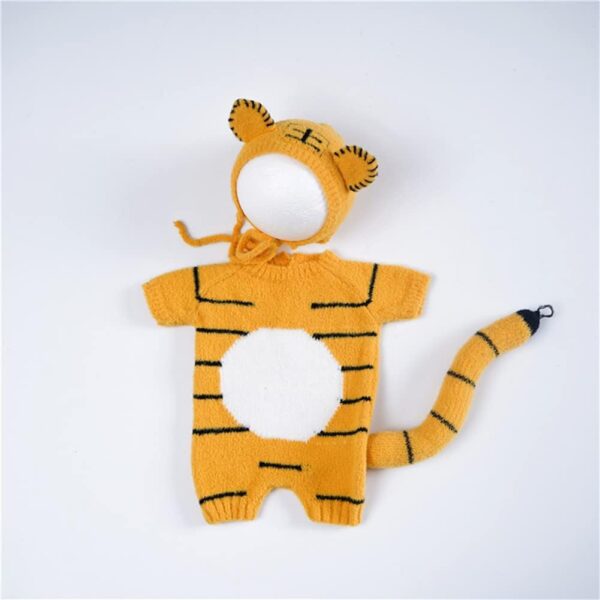 51hy57a1MnL._AC_SL1001 Vemonllas Newborn Photography Props Outfits Girl Tiger Hat Romper Tail Newborn Boy Photoshoot Outfit Baby Photo Prop