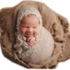 Newborn Photography Props Outfit Girl Boy Mohair Lace Hat with Wrap Blanket Crochet Knit Baby Photo Props