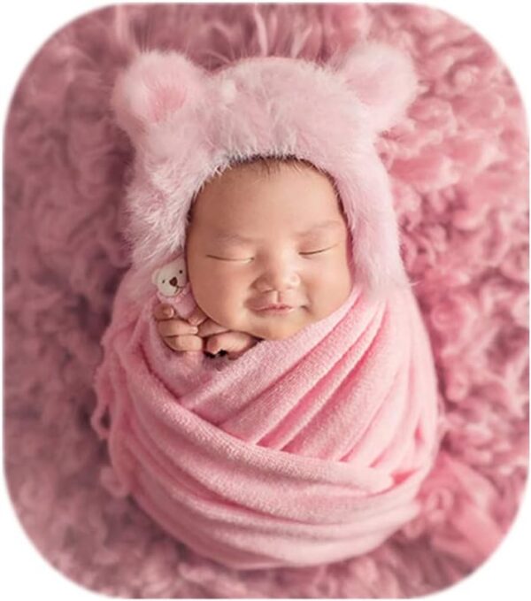 51lyTIANaxL._AC_SL1001_b4fcfa49-338b-415a-a47d-45e6dd2ea9c4 Vemonllas Newborn Photography Props Outfits Girl Boy Teddy Bear Hat with Wrap Stretch Blanket Baby Photo Props