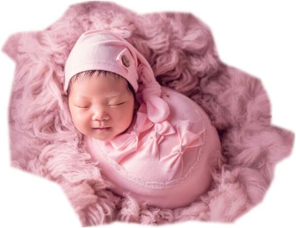 Vemonllas Newborn Photography Props Outfit Boy Girls Hat,Bow Wrap,Posing Aid Moon,Flower Headdress Baby Photo Props Pack of 5