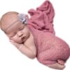 Vemonllas Newborn Photography Props Wrap Stretch Long Ripple Blanket Yarn Baby Photo Props Boy Girl Cloth Fabric Layer