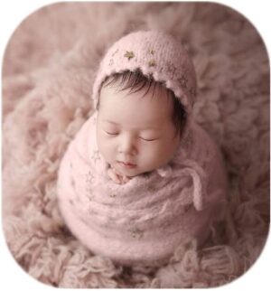 Vemonllas Newborn Baby Photography Props Outfits Hat Long Ripple Wrap Set for Boys Girls Photography Photoshoot Photos