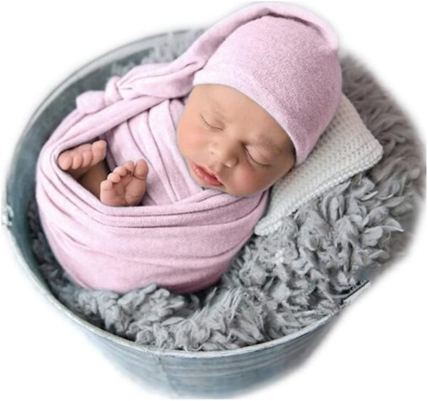 51qPkSEDdDL._AC_SL1001 Vemonllas Newborn Baby Photography Props Outfits Hat Long Ripple Wrap Set for Boys Girls Photoshoot Photos Picture