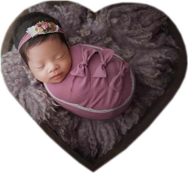 Vemonllas Newborn Photography Props Outfit Boy Girls Hat,Bow Wrap,Posing Aid Moon,Flower Headdress Baby Photo Props Pack of 5