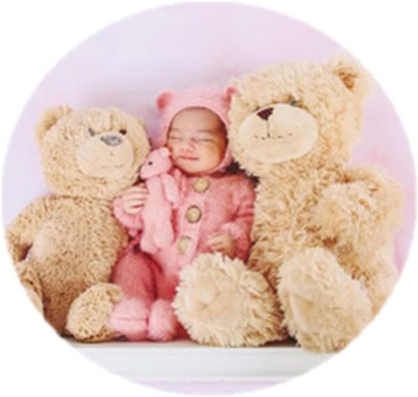 Vemonllas Newborn Photography Props Boys Girls Outfits Mohair Bear Hat Bonnet & Footed Romper Bodysuit Photoshoot Costume Set