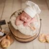 Newborn Photography Props Boys Girls Outfits Baby Photo Props Chef Hat Headdress Cap White