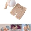 Vemonllas Newborn Photography Props Outfits Girl Boy Baby Photoshoot Props Mohair Sleepy Hat Pant Baby Photo Prop Outfit Sets