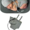 Vemonllas Newborn Photography Props Outfits Girl Boy Mohair Newborn Photoshoot Props Elf Hat Pant Baby Photo Props Outfit