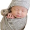 Vemonllas Newborn Photography Props Boys Girls Wrap,Baby Photo Props Soft Knit Blanket Basket Filler Cloth