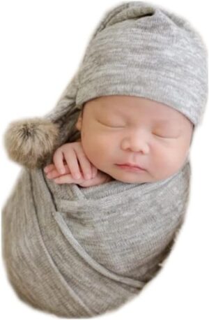 Vemonllas Newborn Photography Props Boys Girls Wrap,Baby Photo Props Soft Knit Blanket Basket Filler Cloth