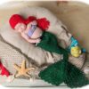Vemonllas Newborn Photography Props Girls Star Headband, Bra & Mermaid Tail Baby Photoshoot Prop Outfits (Green)