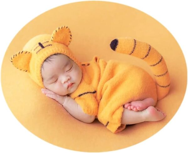 51wRFUTSM_L._AC_SL1001 Vemonllas Newborn Photography Props Outfits Girl Tiger Hat Romper Tail Newborn Boy Photoshoot Outfit Baby Photo Prop
